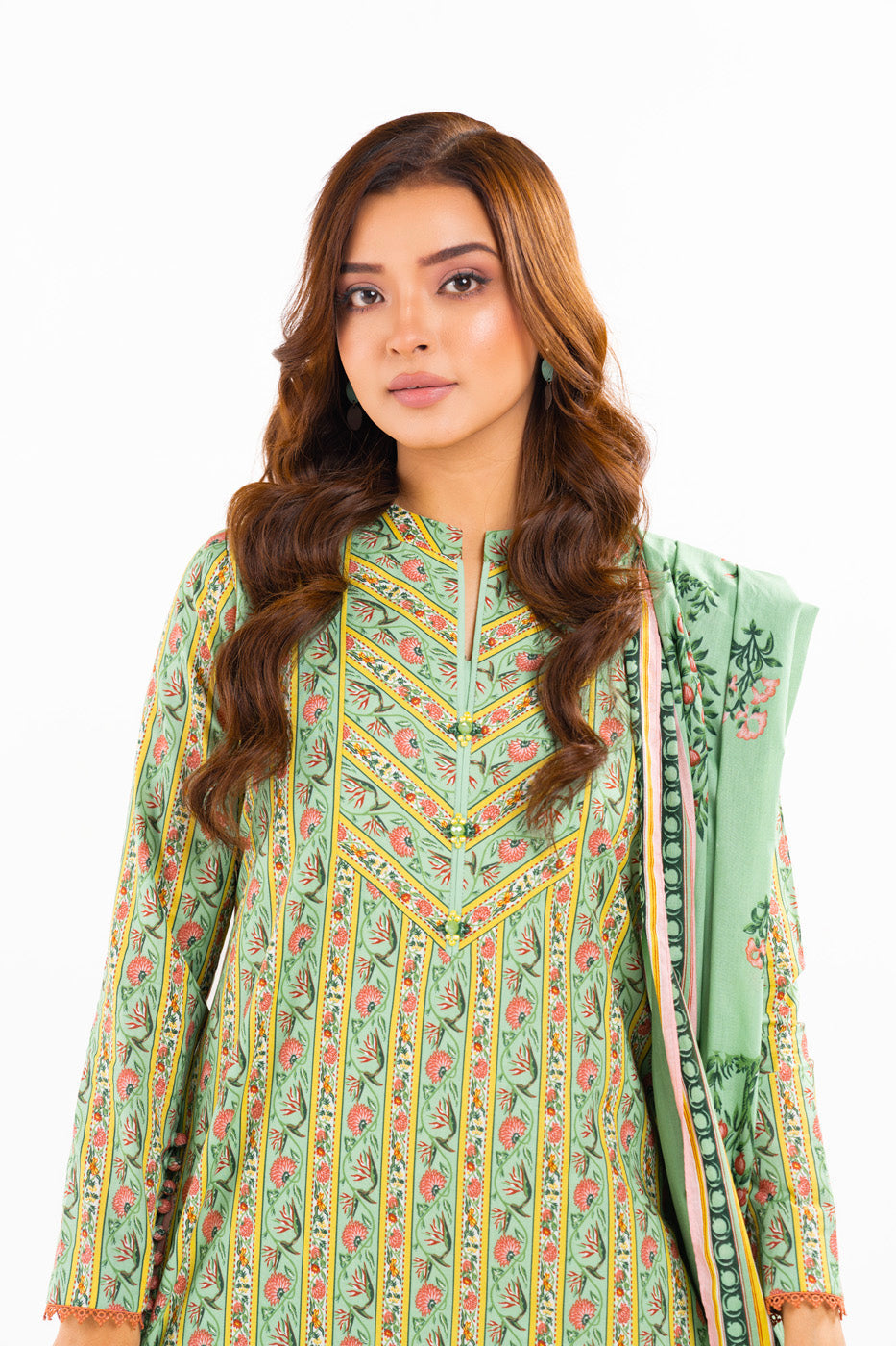 3 Pc Printed Lawn Suit With Lawn Dupatta