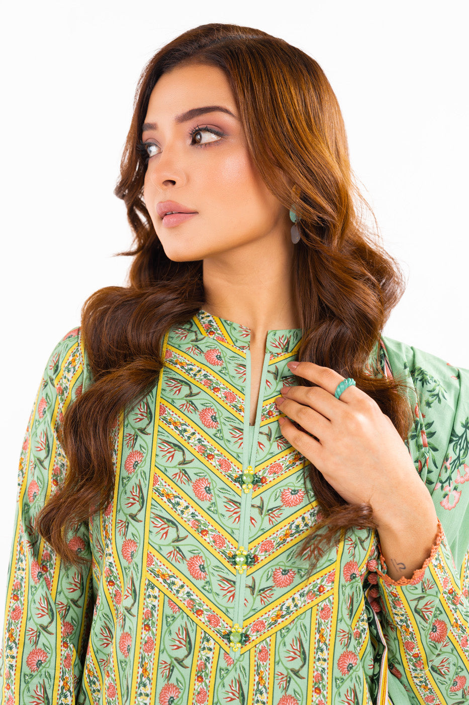 3 Pc Printed Lawn Suit With Lawn Dupatta