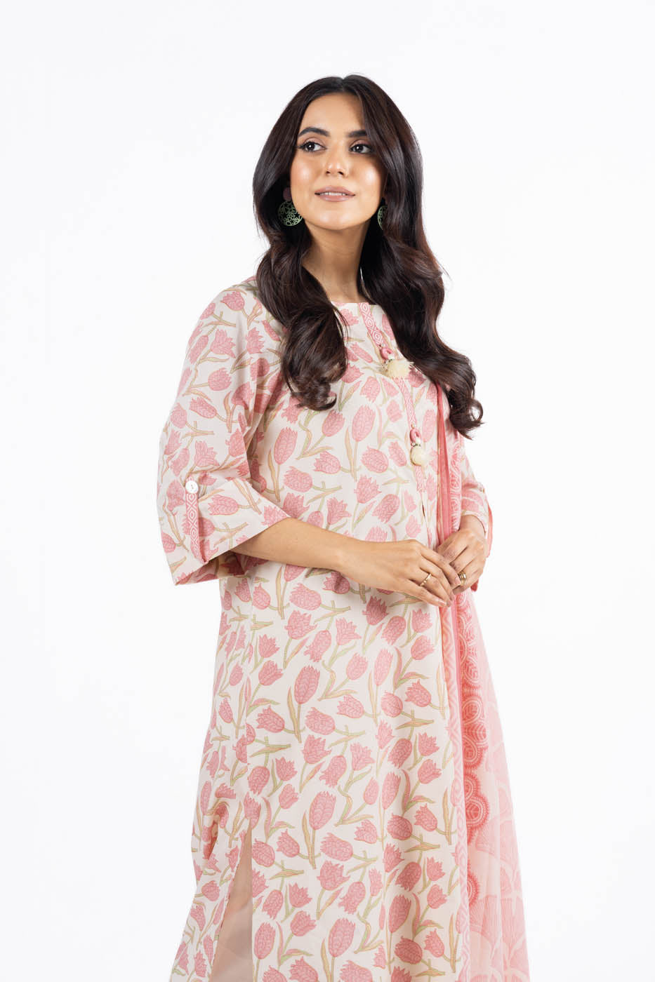 3 Pc Printed Lawn Suit With Lawn Dupatta