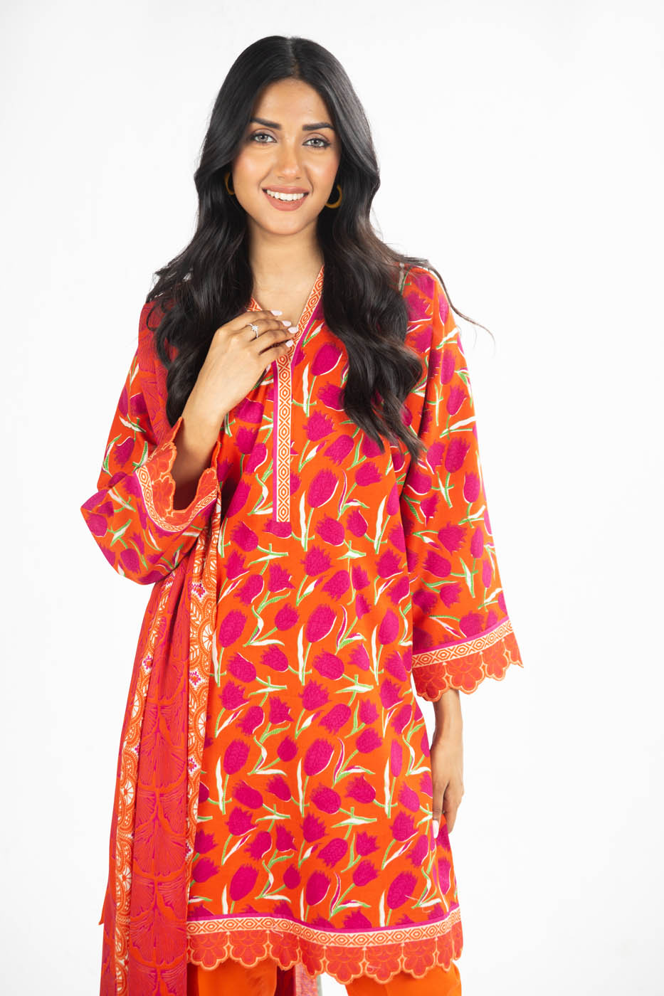 3 Pc Printed Lawn Suit With Lawn Dupatta