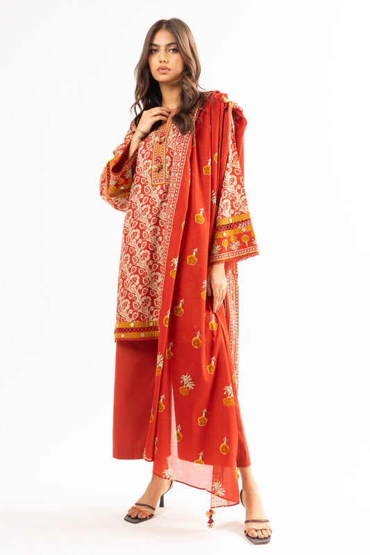 3 Pc Printed Lawn Suit With Lawn Dupatta