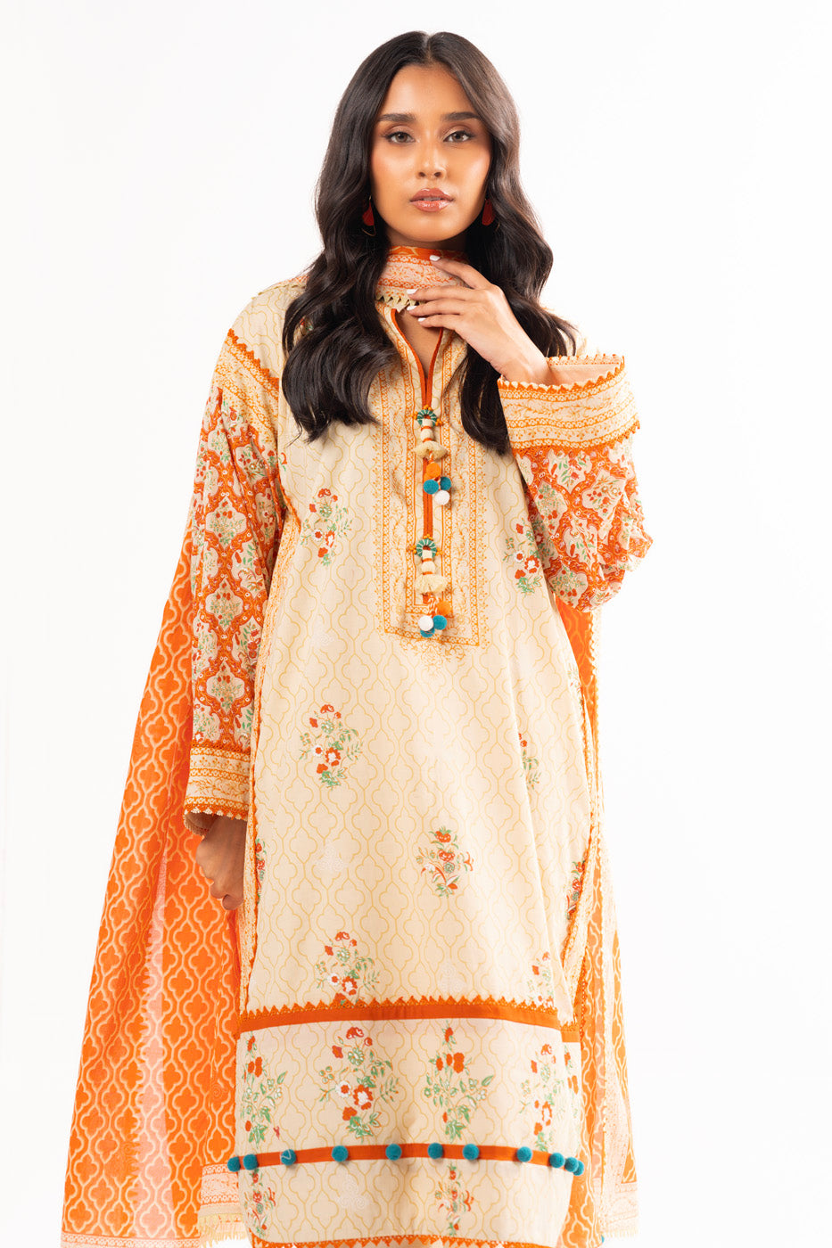 3 Pc Printed Lawn Suit With Lawn Dupatta