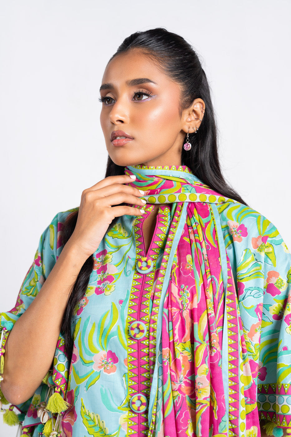 3 Pc Printed Lawn Suit With Lawn Dupatta