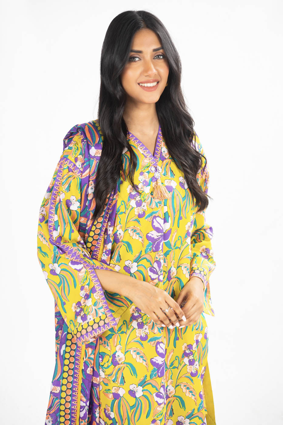 3 Pc Printed Lawn Suit With Lawn Dupatta
