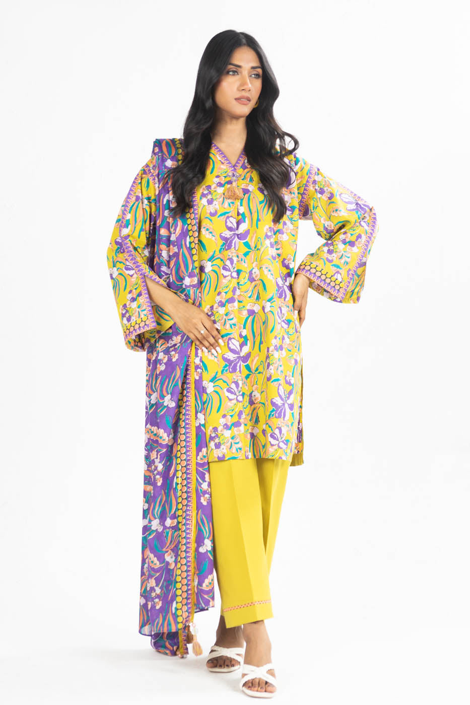 3 Pc Printed Lawn Suit With Lawn Dupatta