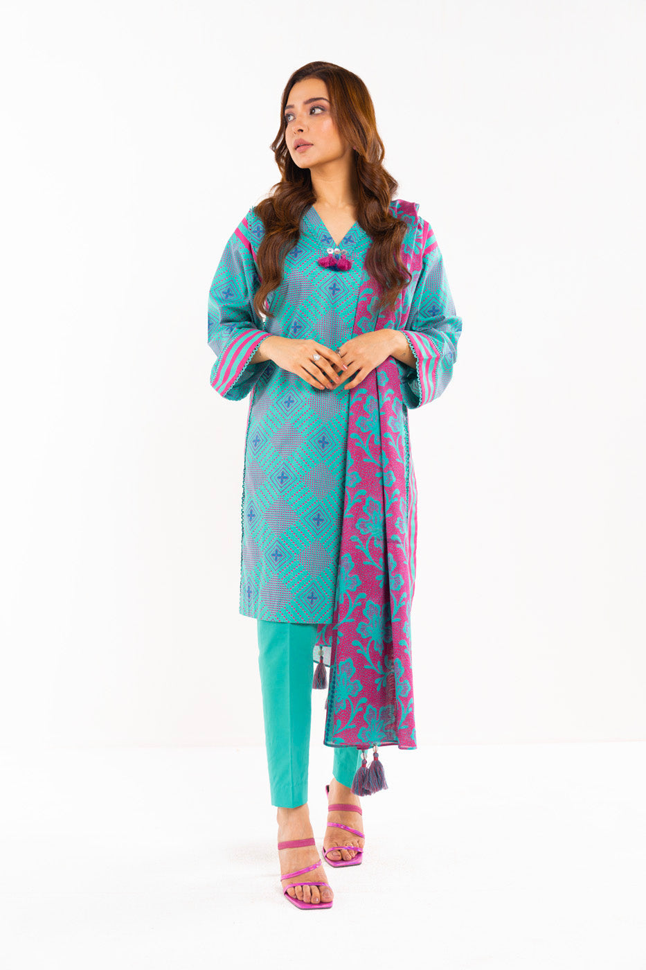 3 Pc Printed Lawn Suit With Lawn Dupatta