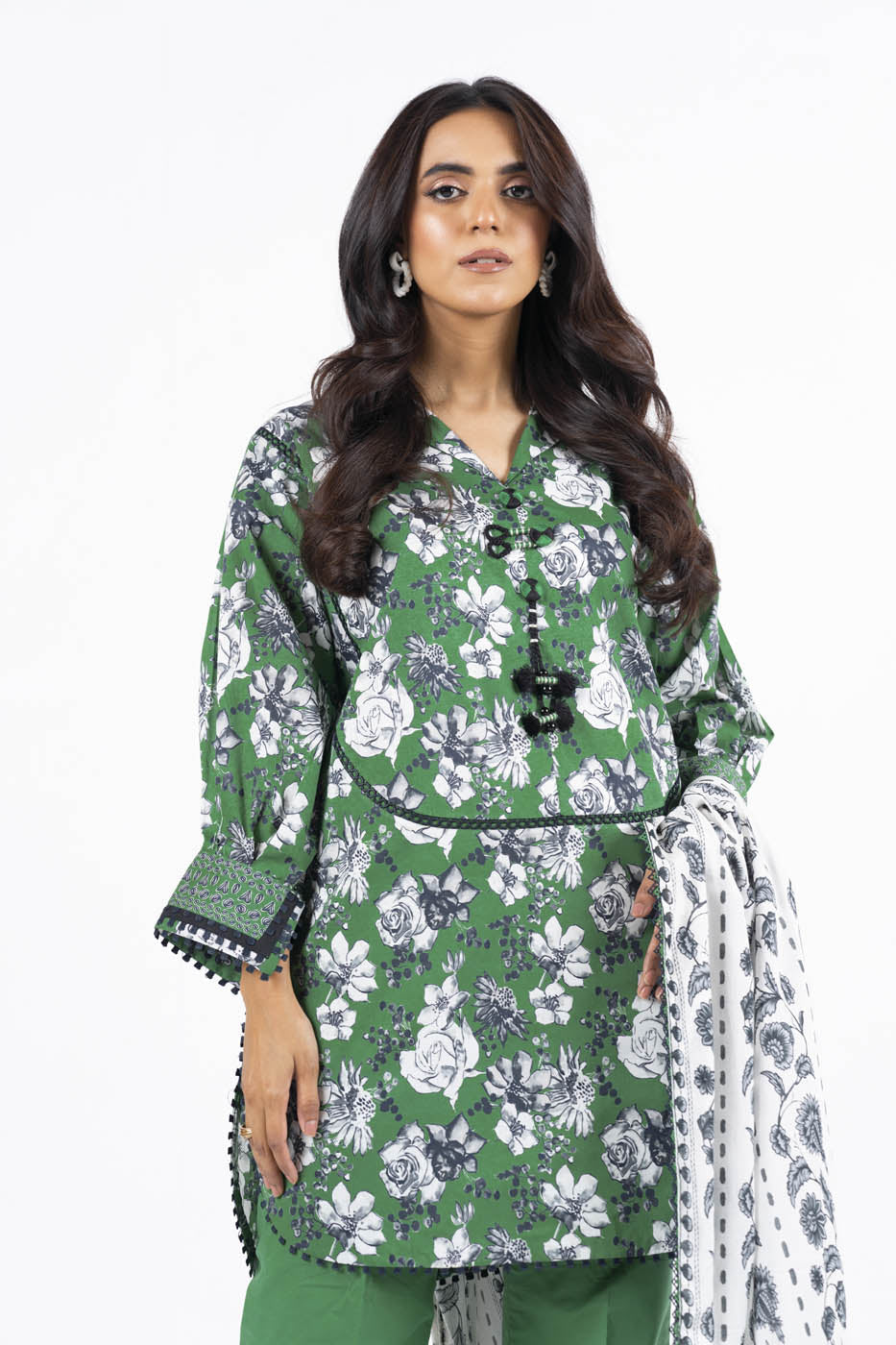 3 Pc Printed Lawn Suit With Lawn Dupatta