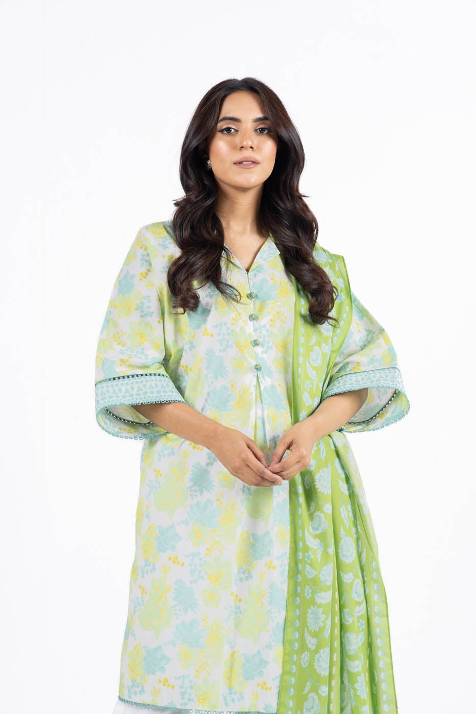 3 Pc Printed Lawn Suit With Lawn Dupatta