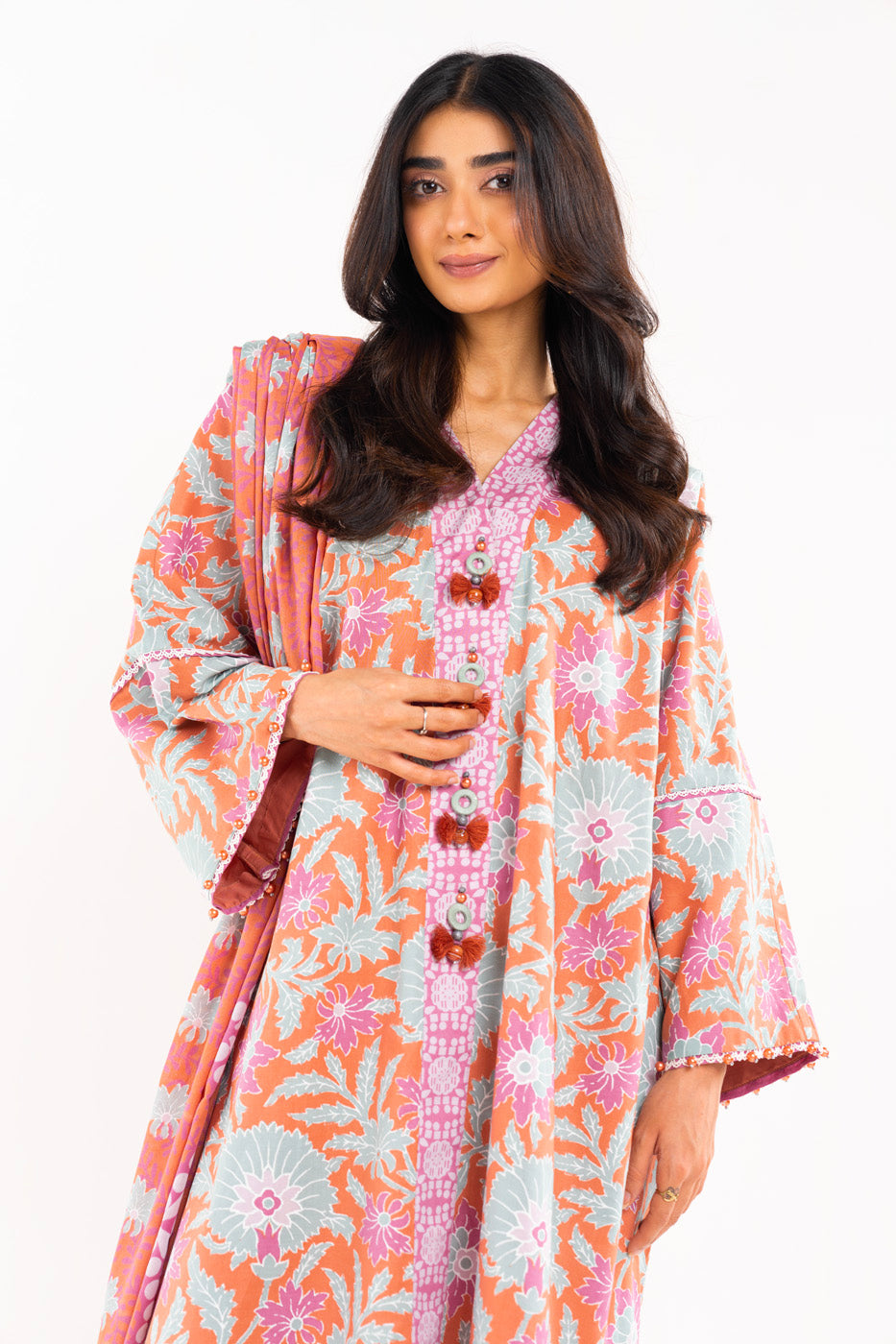 3 Pc Printed Lawn Suit With Lawn Dupatta