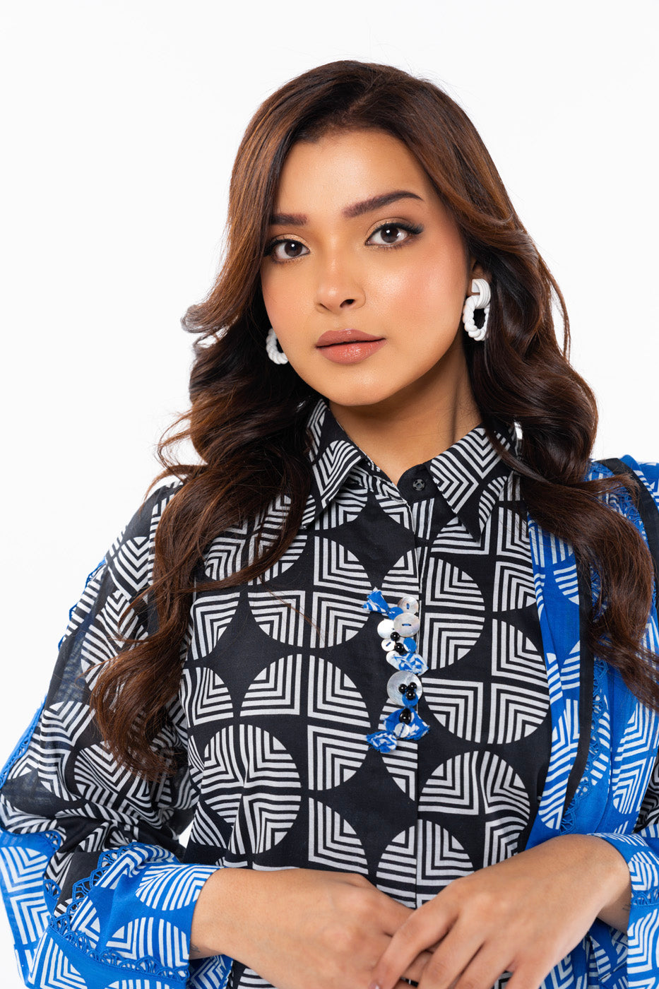 2 Pc Printed Lawn Suit With Lawn Dupatta
