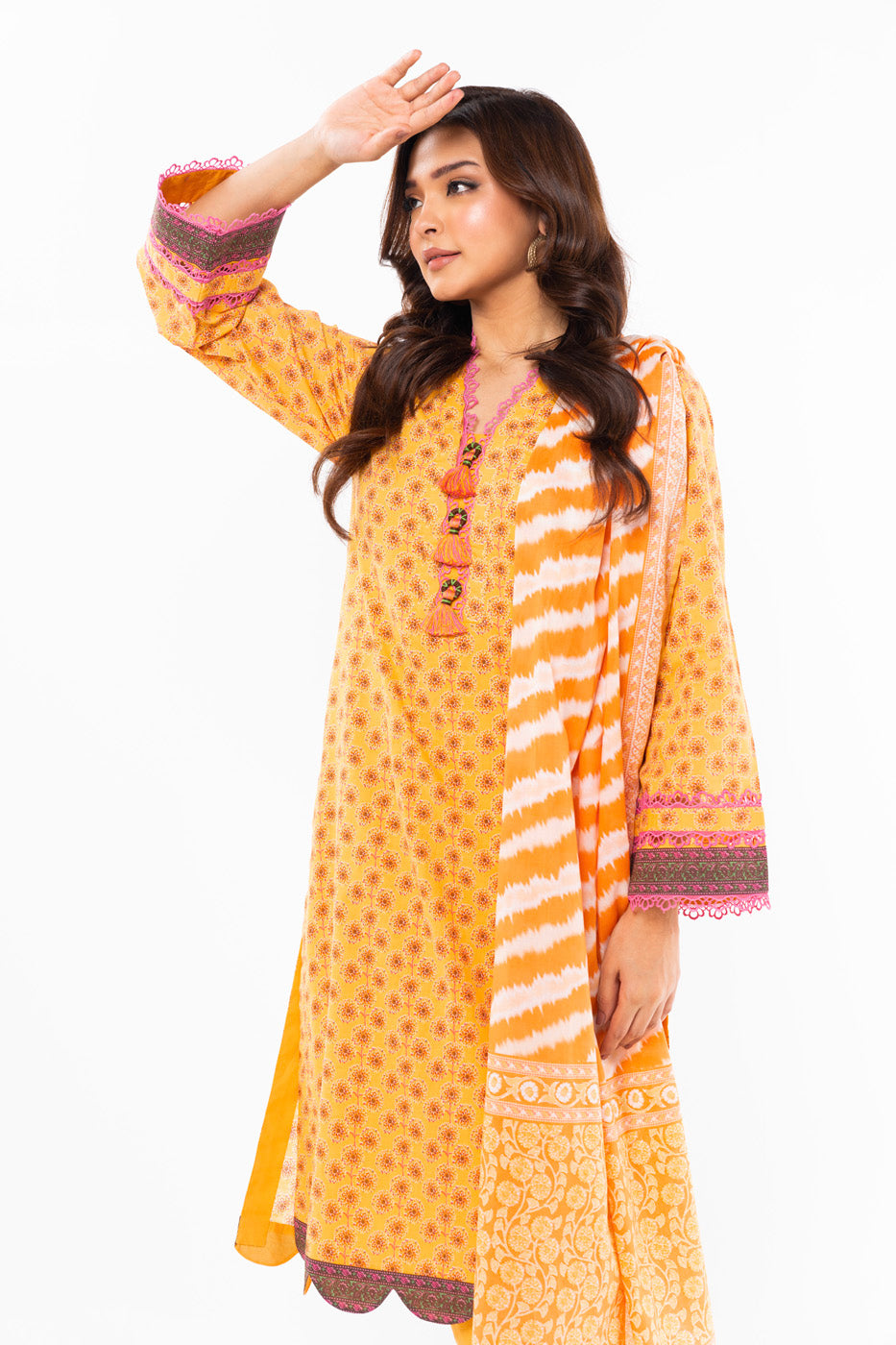 2 Pc Printed Lawn Suit With Lawn Dupatta