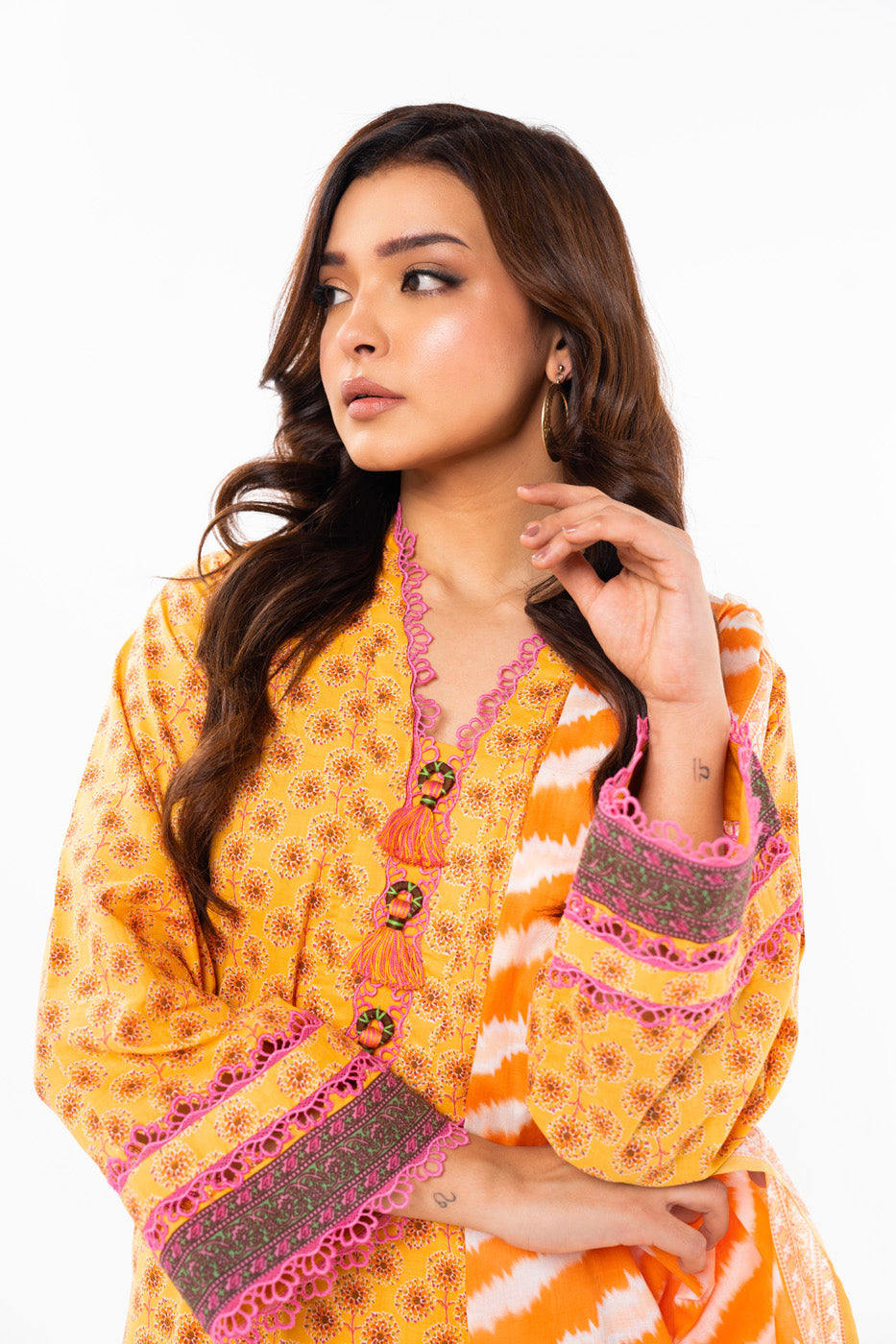 2 Pc Printed Lawn Suit With Lawn Dupatta