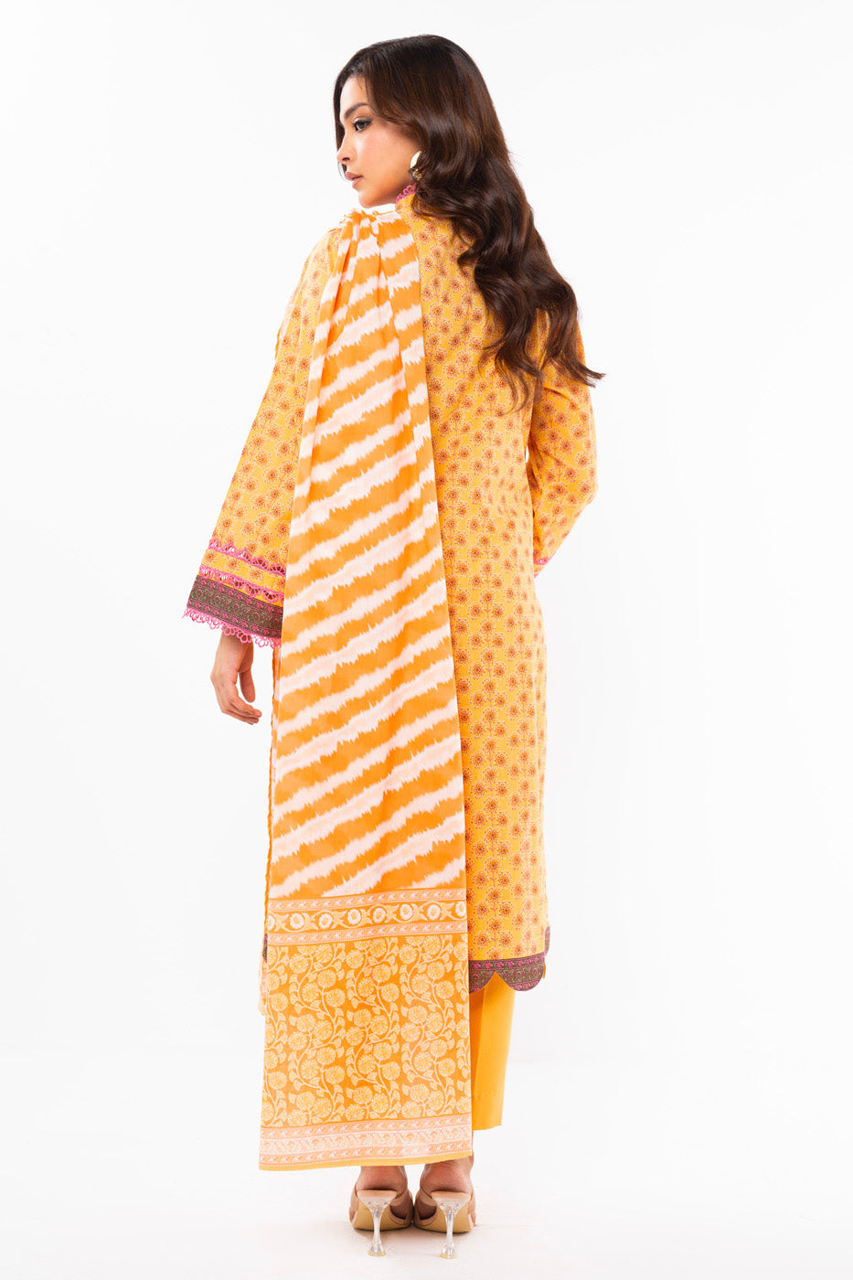 2 Pc Printed Lawn Suit With Lawn Dupatta