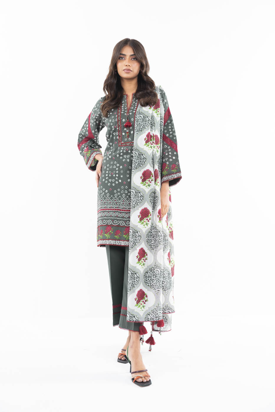 2 Pc Printed Lawn Suit With Lawn Dupatta