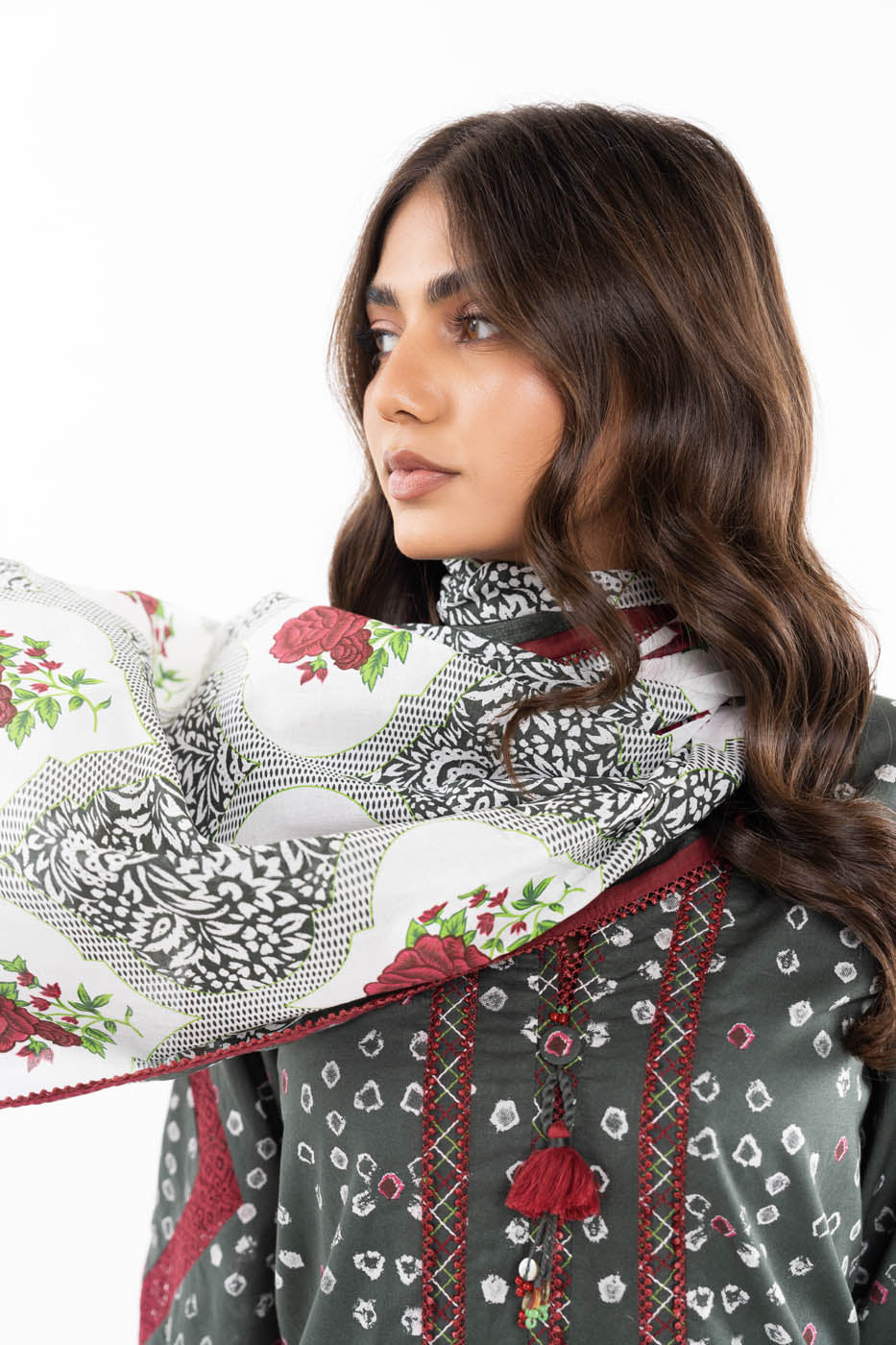 2 Pc Printed Lawn Suit With Lawn Dupatta