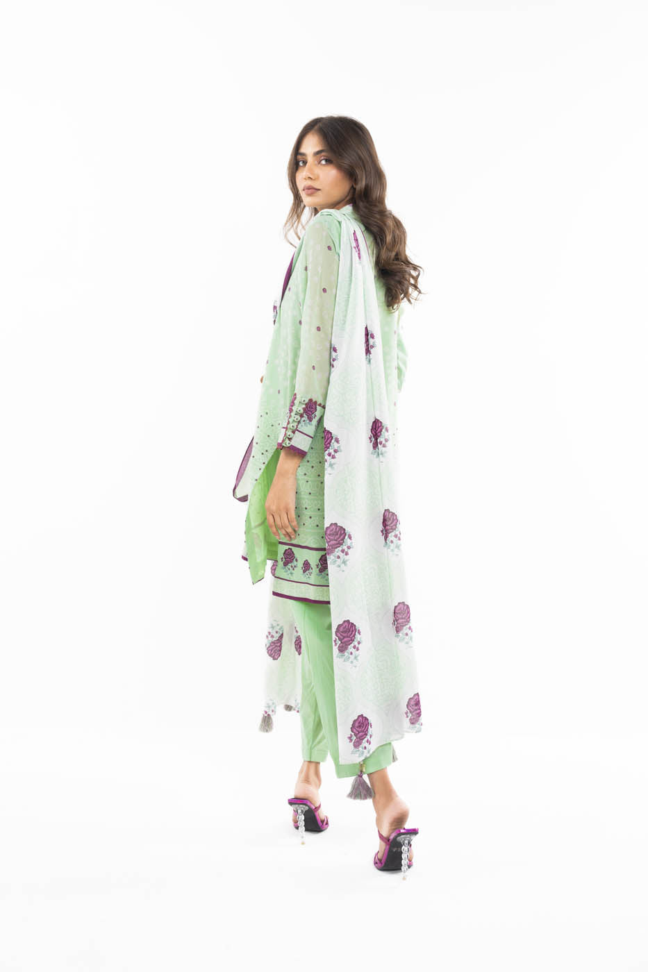 2 Pc Printed Lawn Suit With Lawn Dupatta