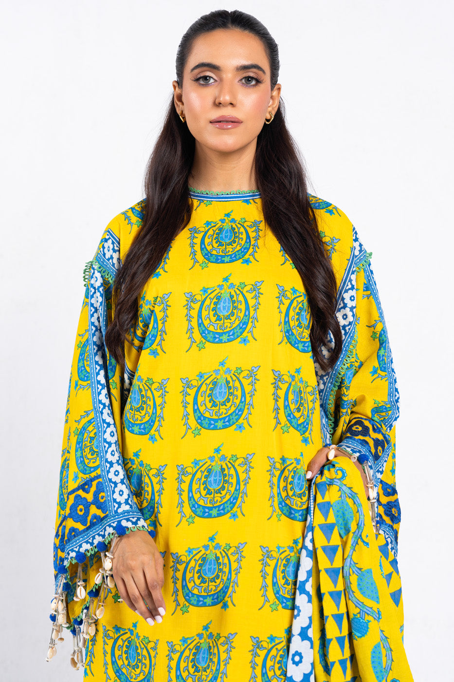 3 Pc Embroidered Lawn Suit With Lawn Dupatta