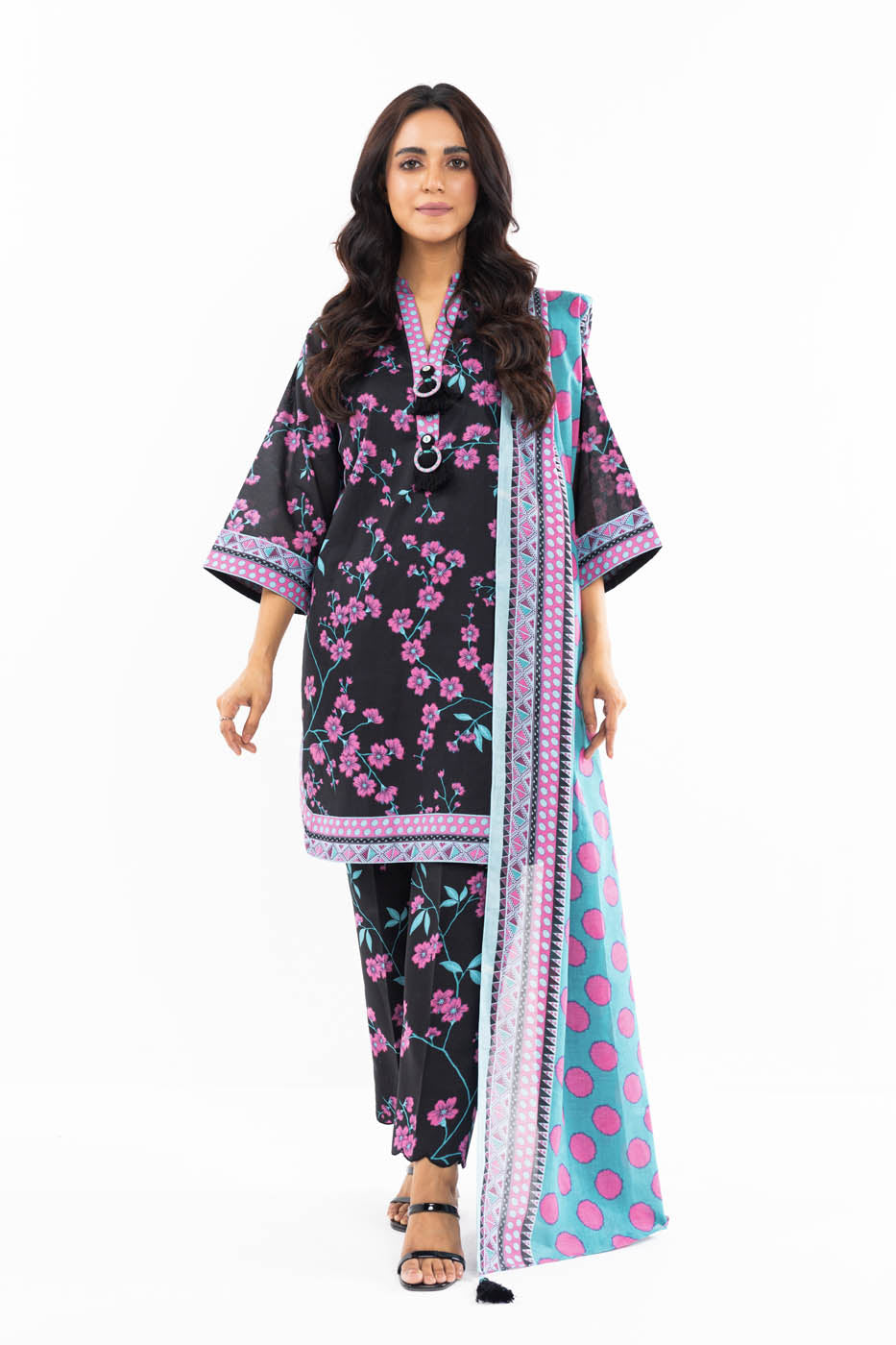 3 Pc Printed Lawn Suit With Lawn Dupatta