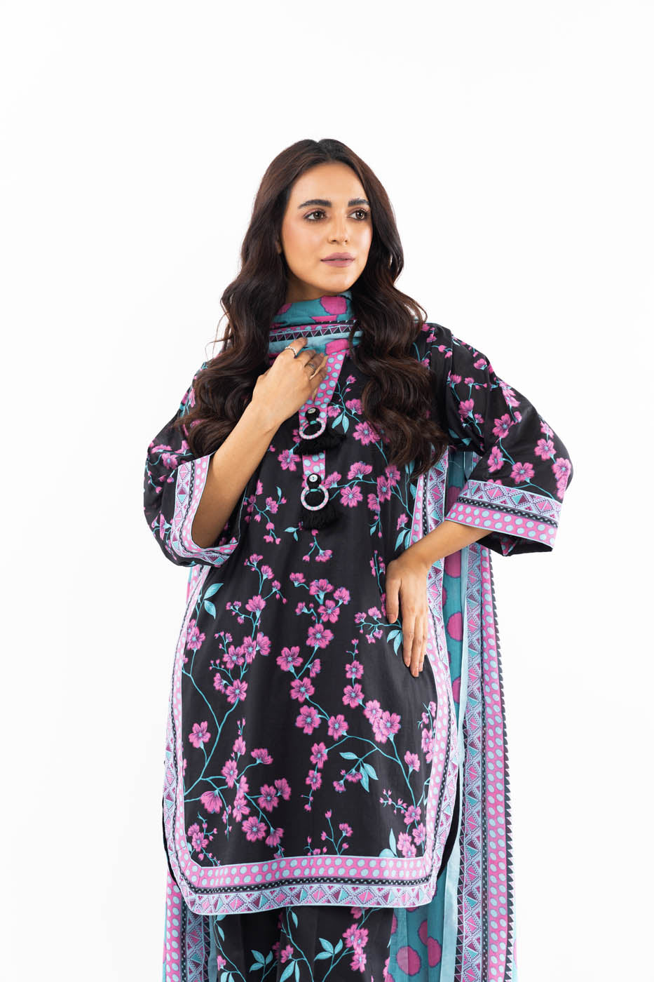 3 Pc Printed Lawn Suit With Lawn Dupatta