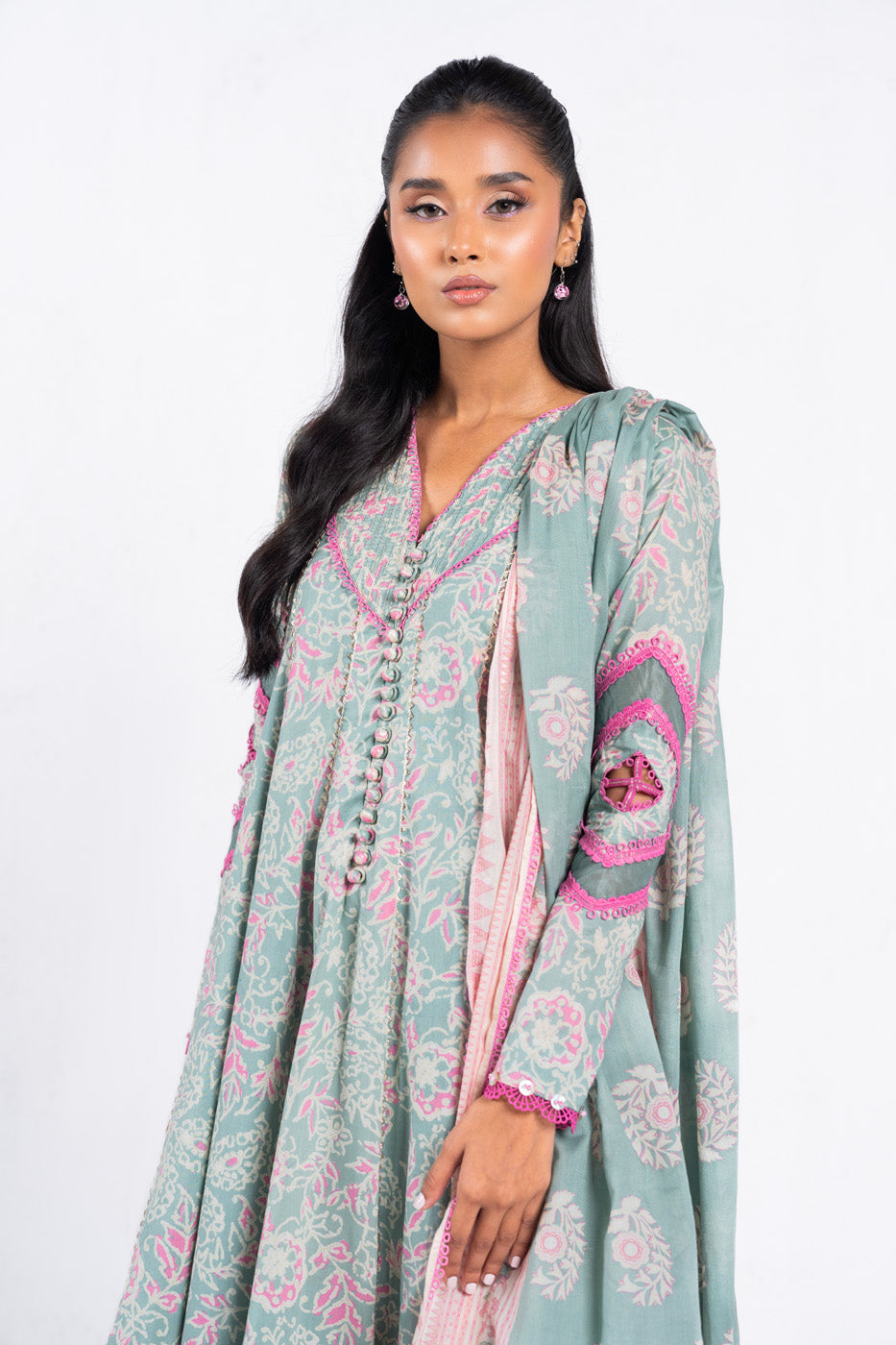 3 Pc Printed Lawn Suit With Lawn Dupatta