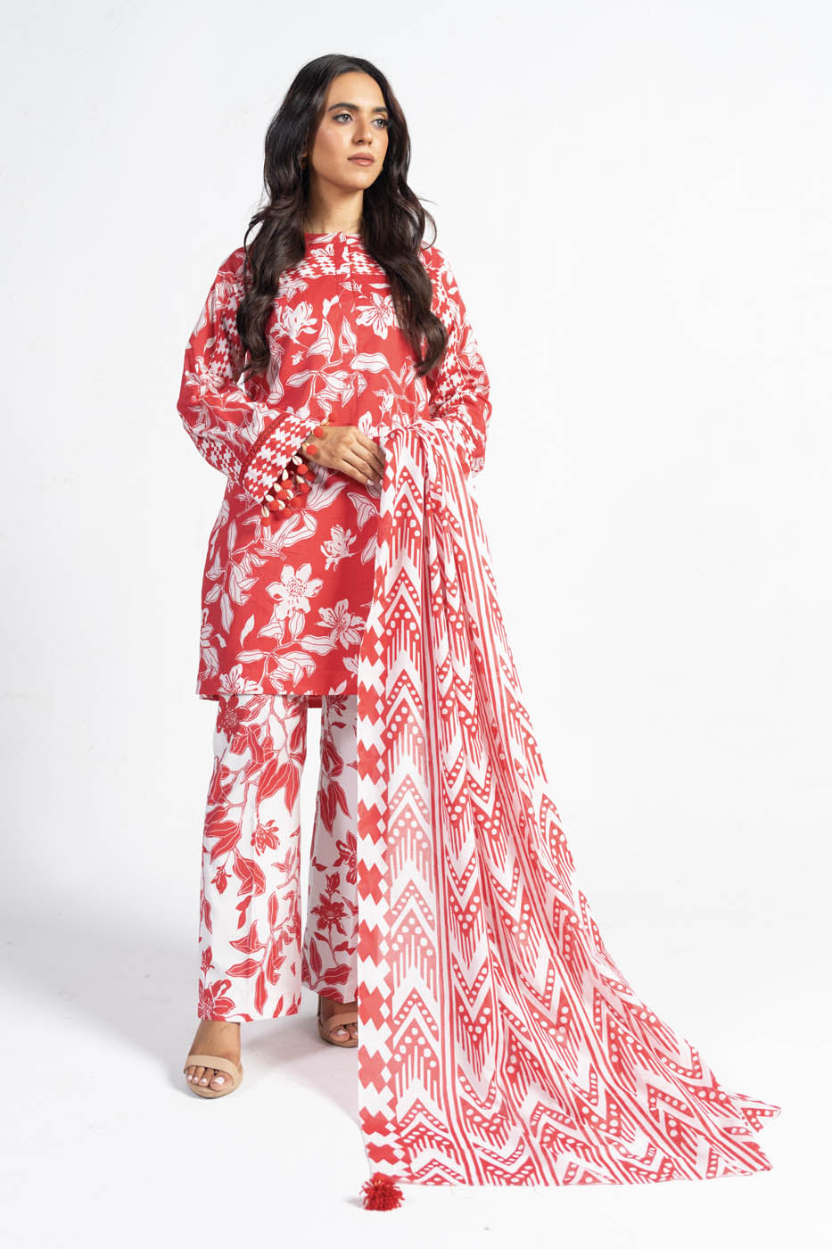 3 Pc Printed Lawn Suit With Lawn Dupatta