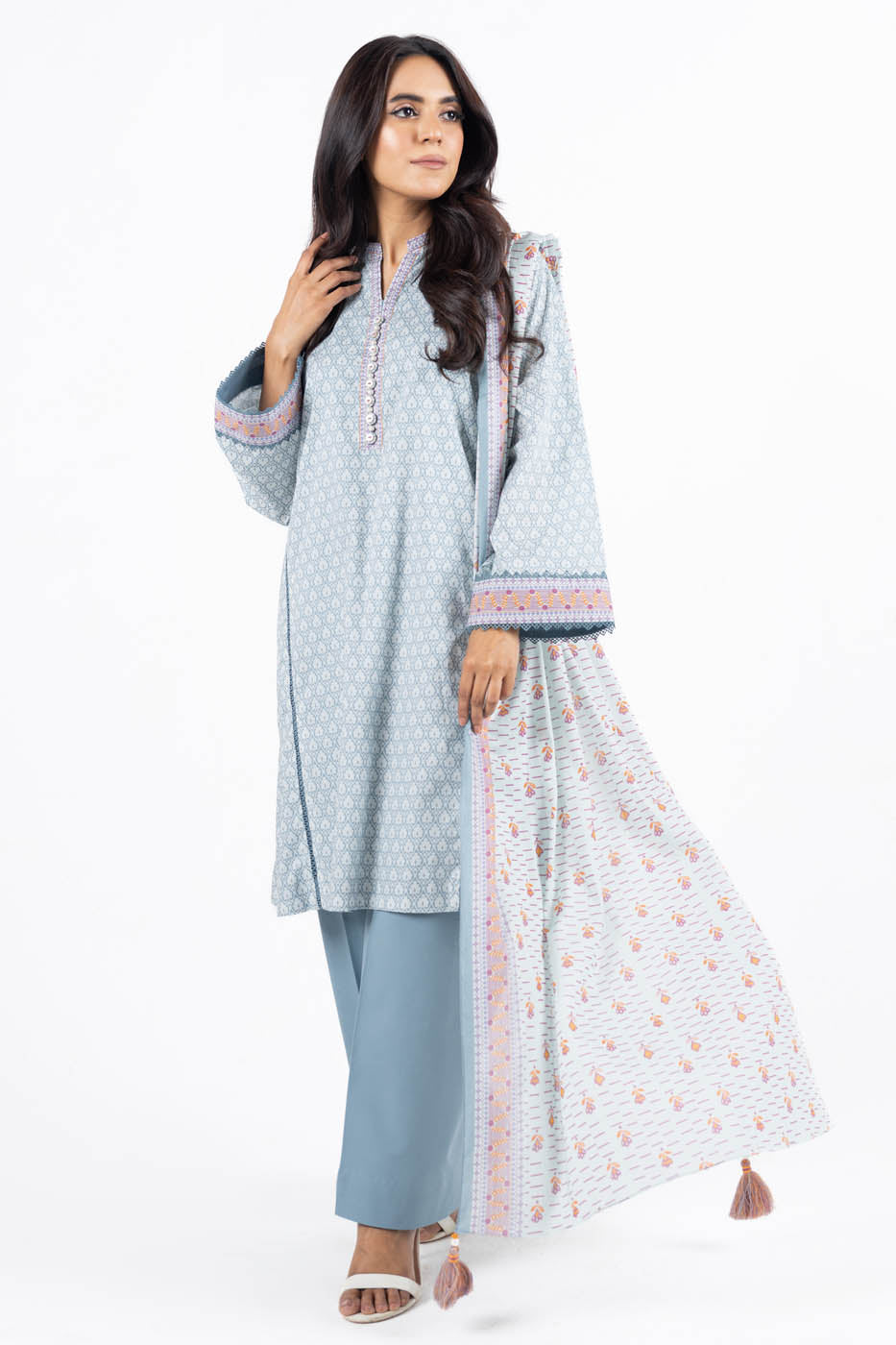 3 Pc Printed Lawn Suit With Lawn Dupatta