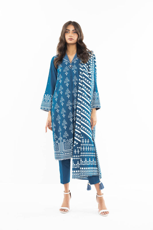 3 Pc Printed Lawn Suit With Lawn Dupatta