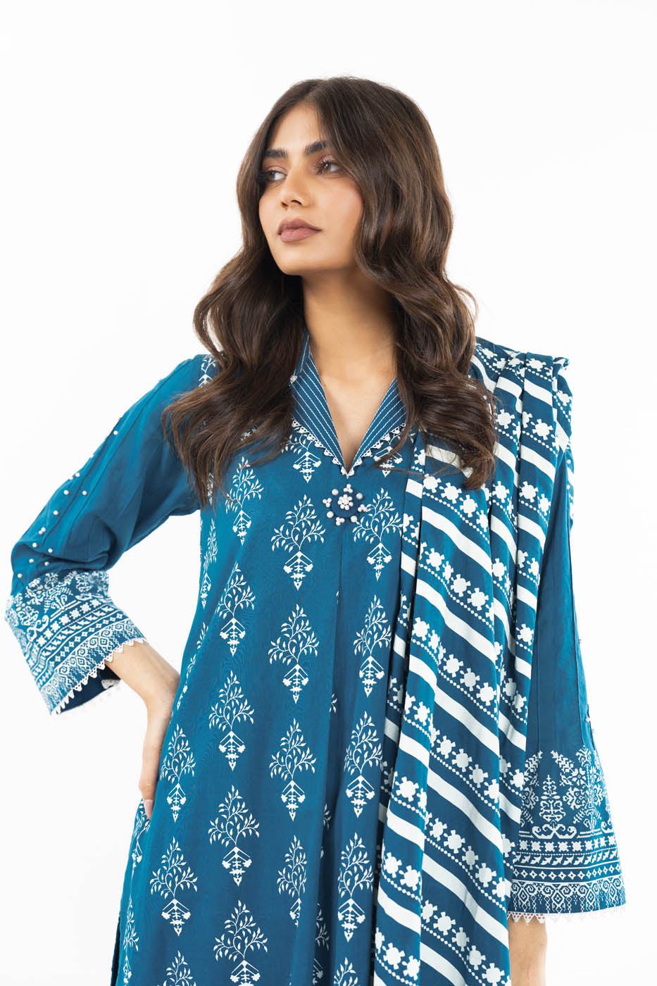 3 Pc Printed Lawn Suit With Lawn Dupatta