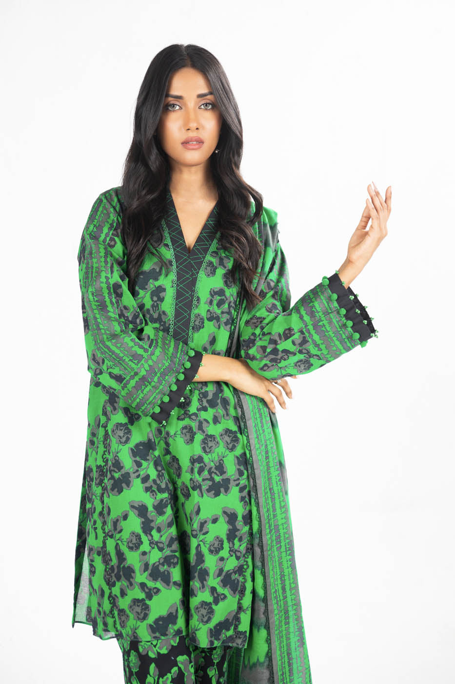 3 Pc Printed Lawn Suit With Lawn Dupatta