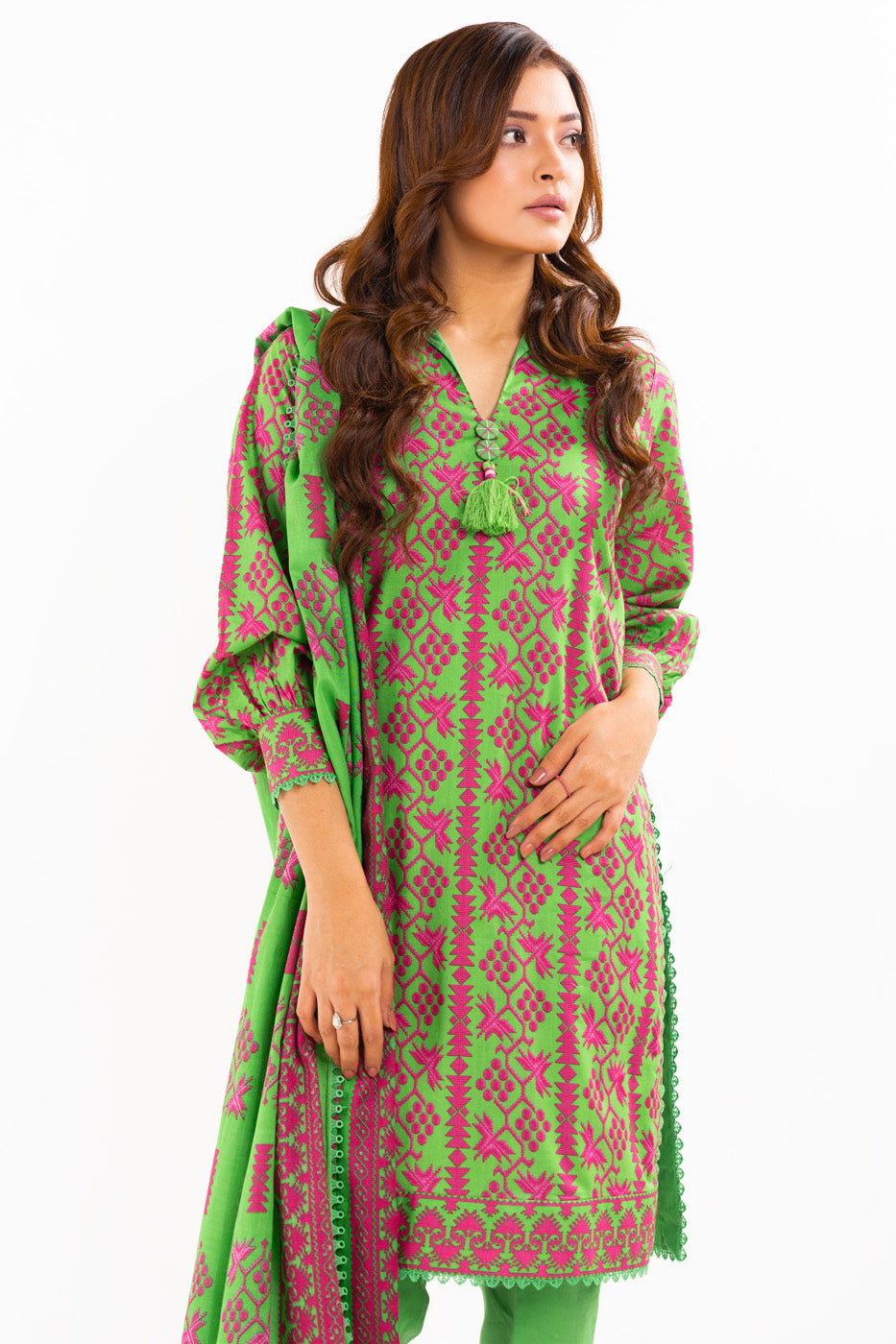 3 Pc Printed Lawn Suit With Lawn Dupatta