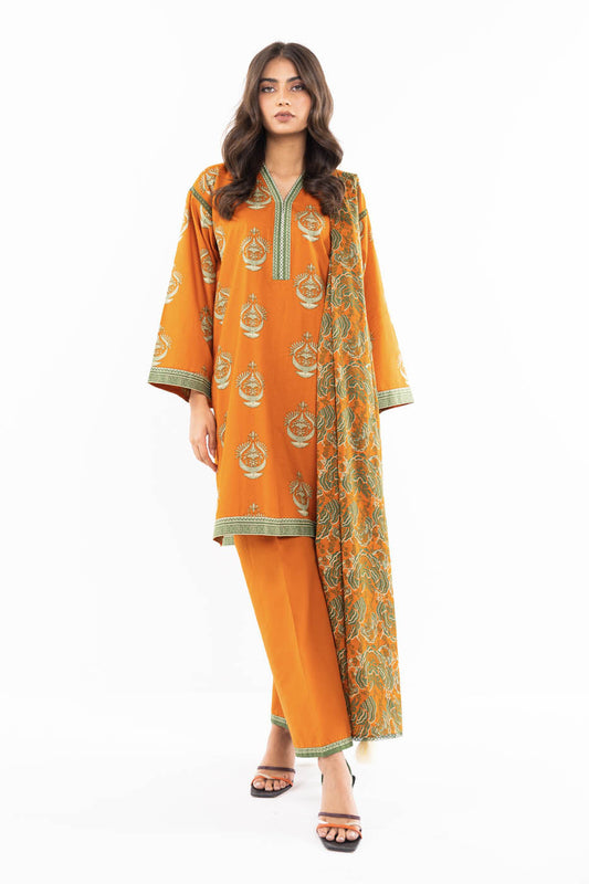 3 Pc Printed Lawn Suit With Lawn Dupatta