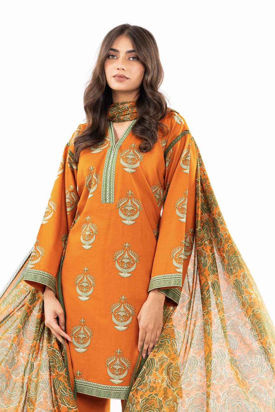 3 Pc Printed Lawn Suit With Lawn Dupatta