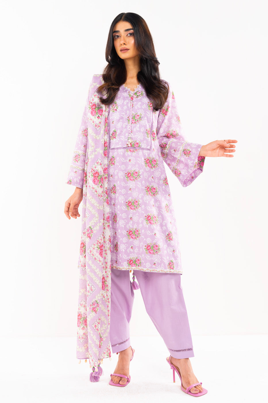 3 Pc Printed Lawn Suit With Lawn Dupatta