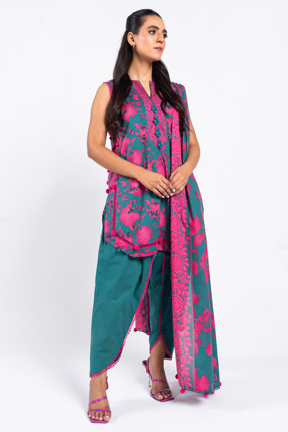 3 Pc Printed Lawn Suit With Lawn Dupatta