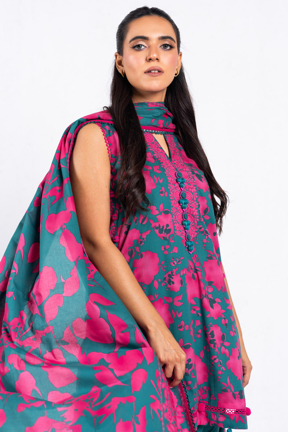 3 Pc Printed Lawn Suit With Lawn Dupatta