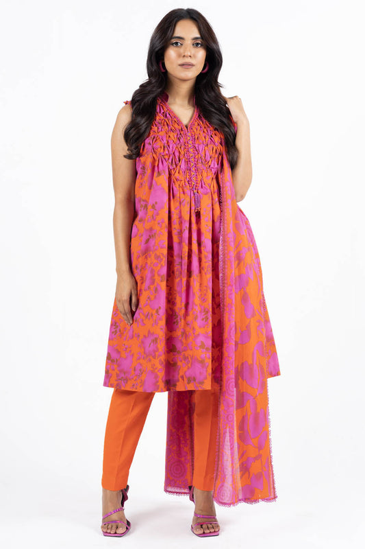 3 Pc Printed Lawn Suit With Lawn Dupatta