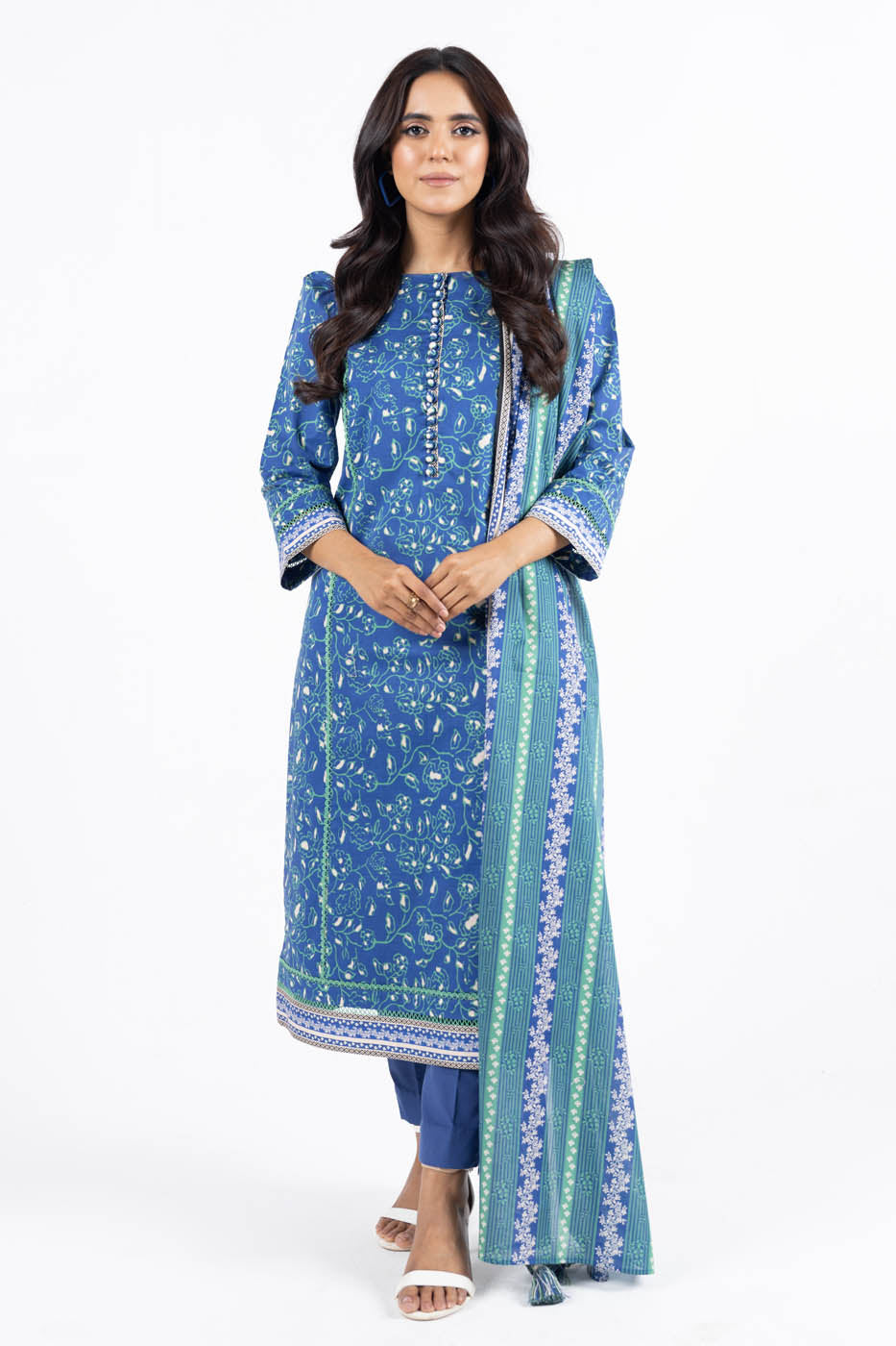 3 Pc Printed Lawn Suit With Lawn Dupatta