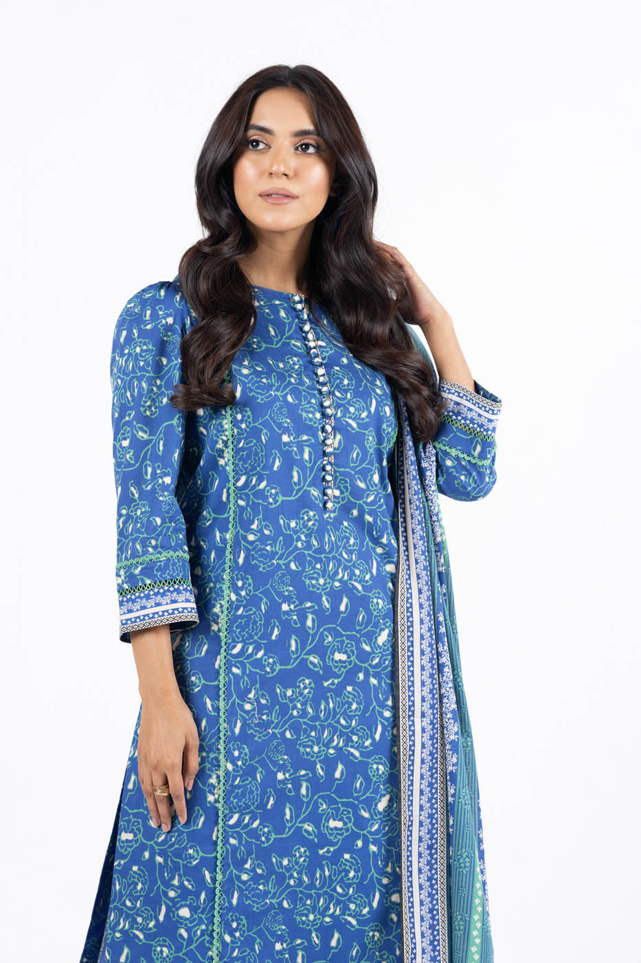 3 Pc Printed Lawn Suit With Lawn Dupatta