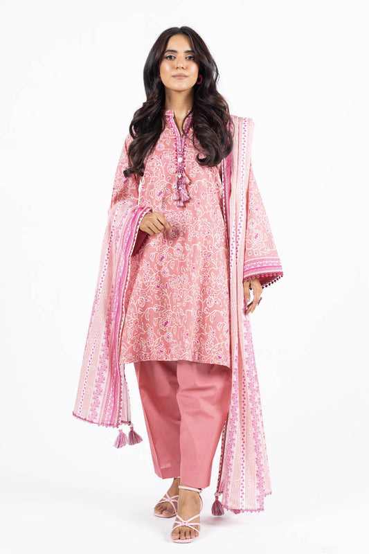 3 Pc Printed Lawn Suit With Lawn Dupatta