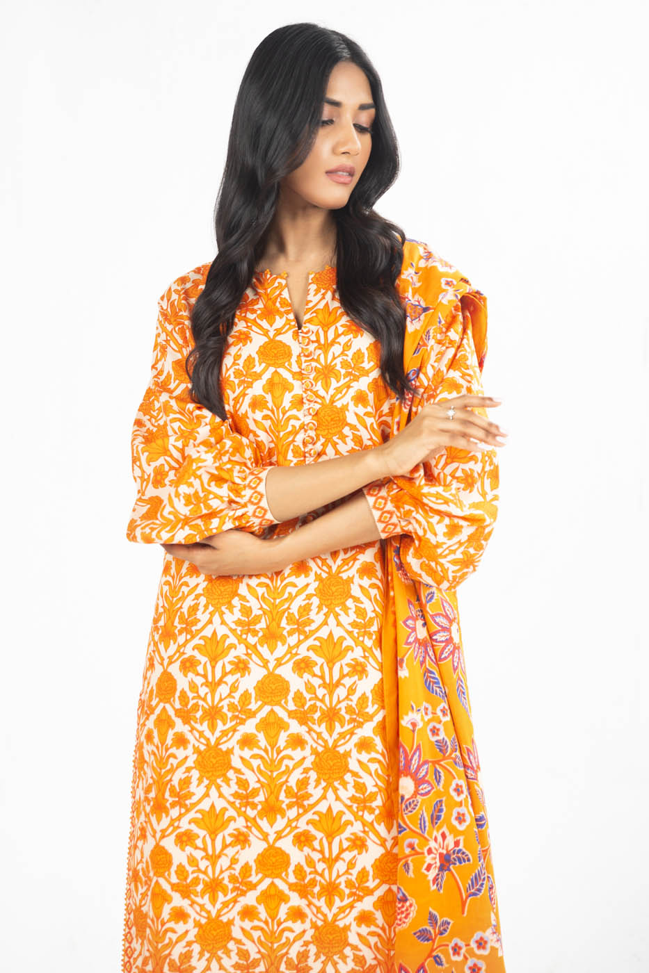 3 Pc Printed Lawn Suit With Lawn Dupatta