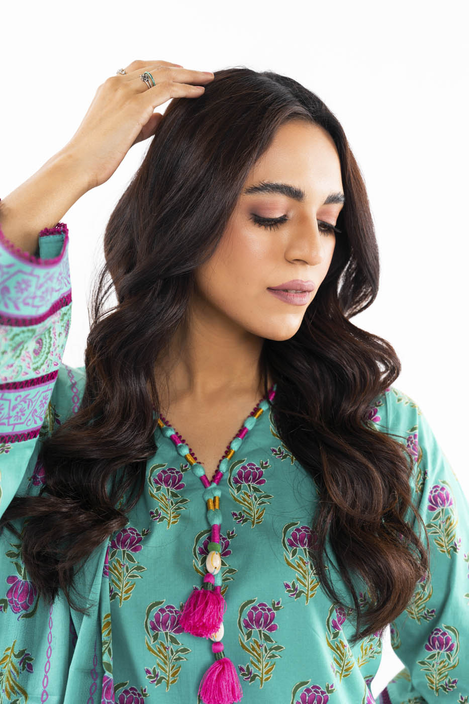 3 Pc Printed Lawn Suit With Net Dupatta