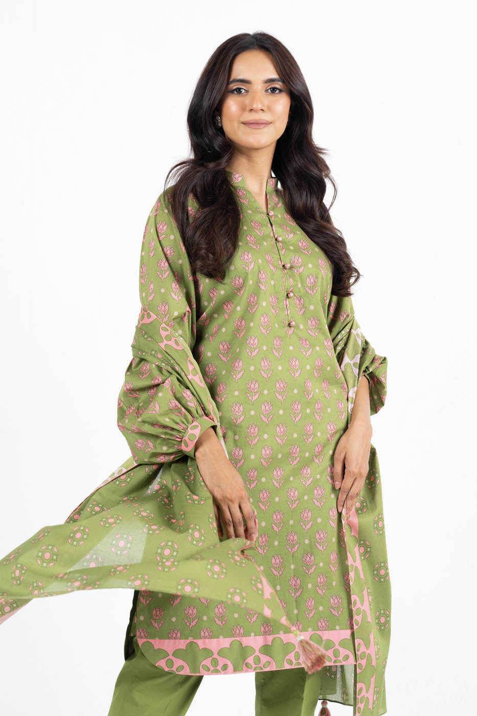 3 Pc Printed Lawn Suit With Lawn Dupatta