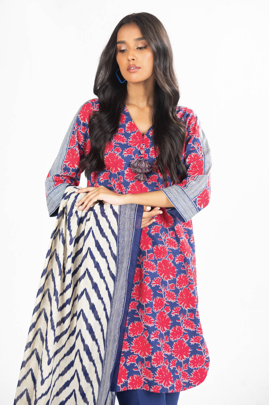 3 Pc Printed Lawn Suit With Lawn Dupatta