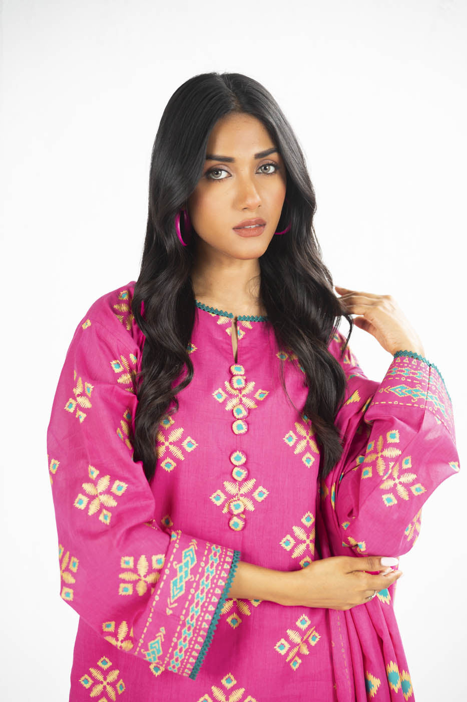 2 Pc Printed Lawn Suit With Lawn Dupatta