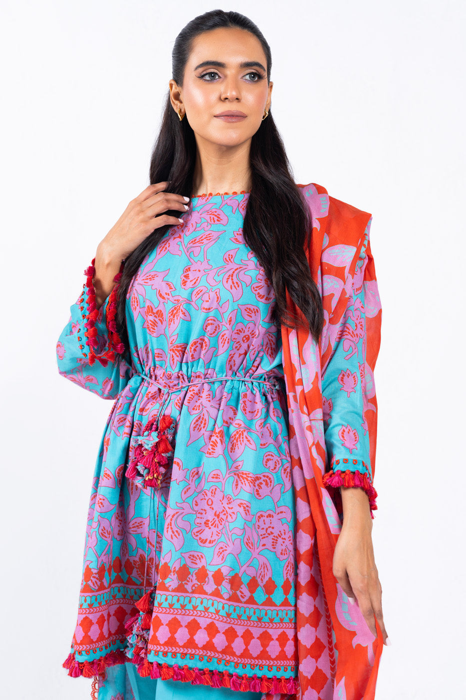 2 Pc Printed Lawn Suit With Lawn Dupatta