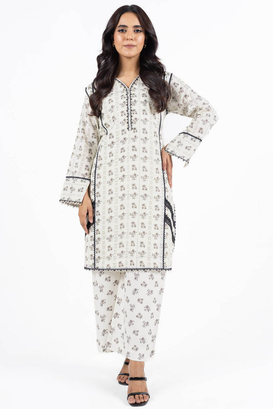 2 Pc Printed Lawn Suit With Cambric Trouser