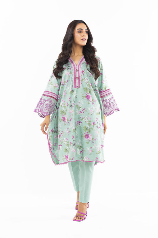 2 Pc Embroidered Lawn Suit With Cambric Trouser
