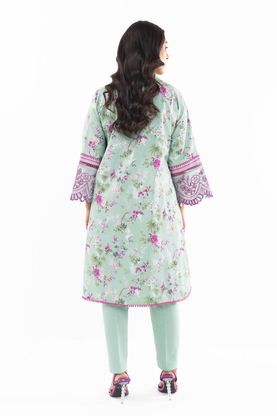 2 Pc Embroidered Lawn Suit With Cambric Trouser