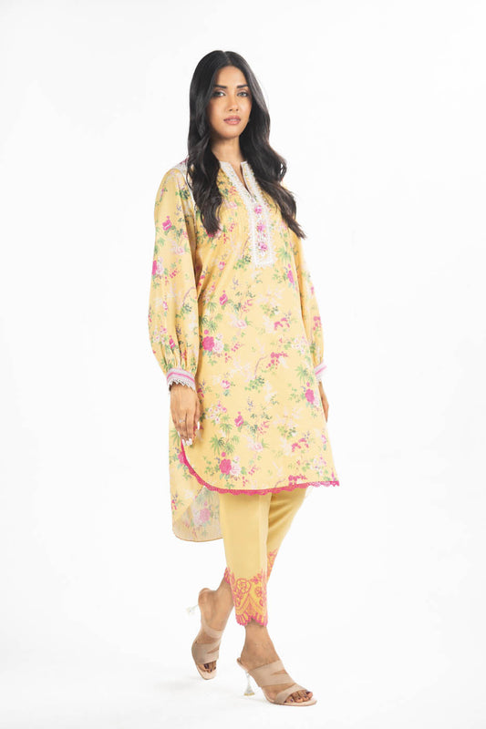 2 Pc Embroidered Lawn Suit With Cambric Trouser