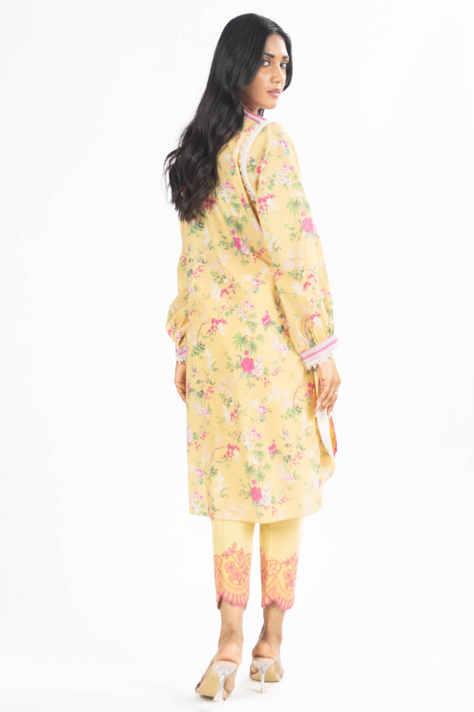 2 Pc Embroidered Lawn Suit With Cambric Trouser